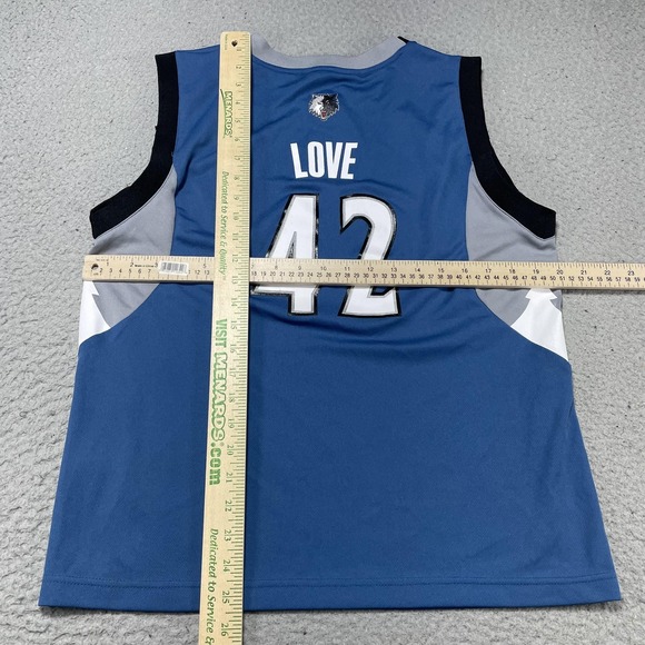 Minnesota Timberwolves Jersey Youth Boys Large Blue NBA Kevin Love 42 Adidas - Picture 8 of 12